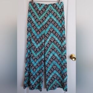 FIG AND FLOWER WOMEN'S WIDE-LEG PULL-ON ELASTIC WAIST PANTS MEDIUM MADE IN USA